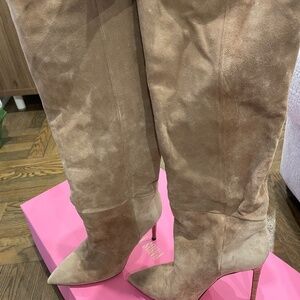 Beige Suede Paris Texas Tall Boots